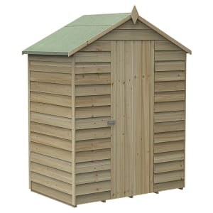 Forest Garden 5 x 3ft 4Life Apex Overlap Pressure Treated Windowless Shed with Base
