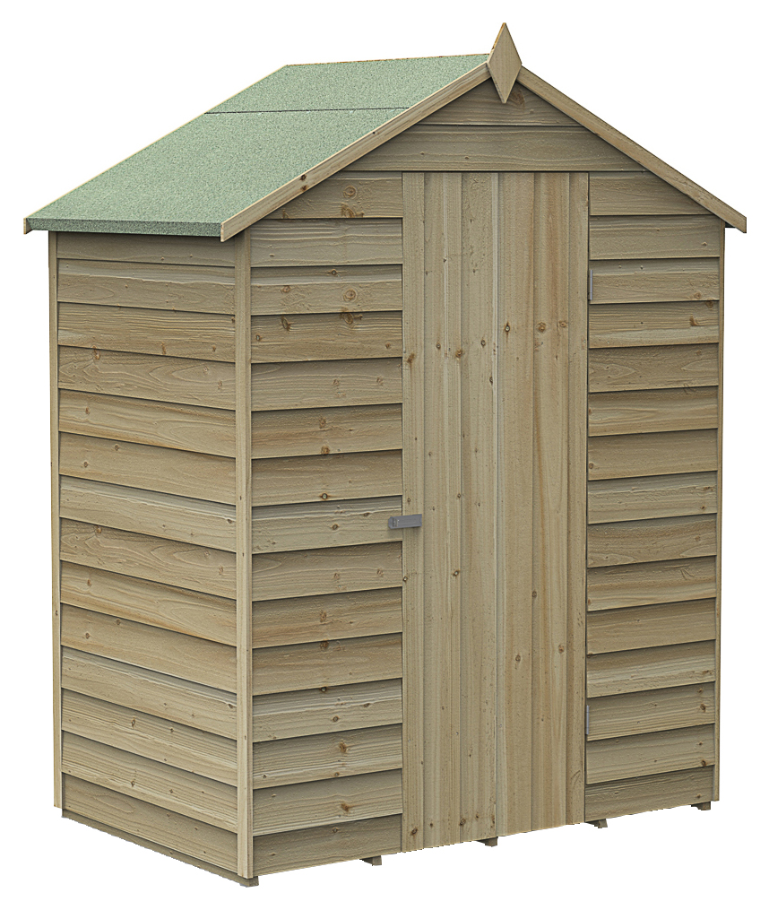 Forest Garden 4Life Apex Overlap Pressure Treated Windowless Shed - 5 x 3ft