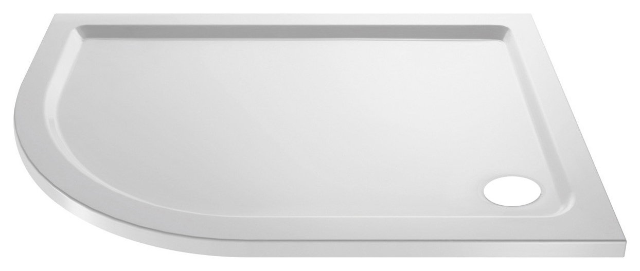 Image of Wickes 40mm Pearlstone Left Hand Quadrant Shower Tray - 1200 x 800mm