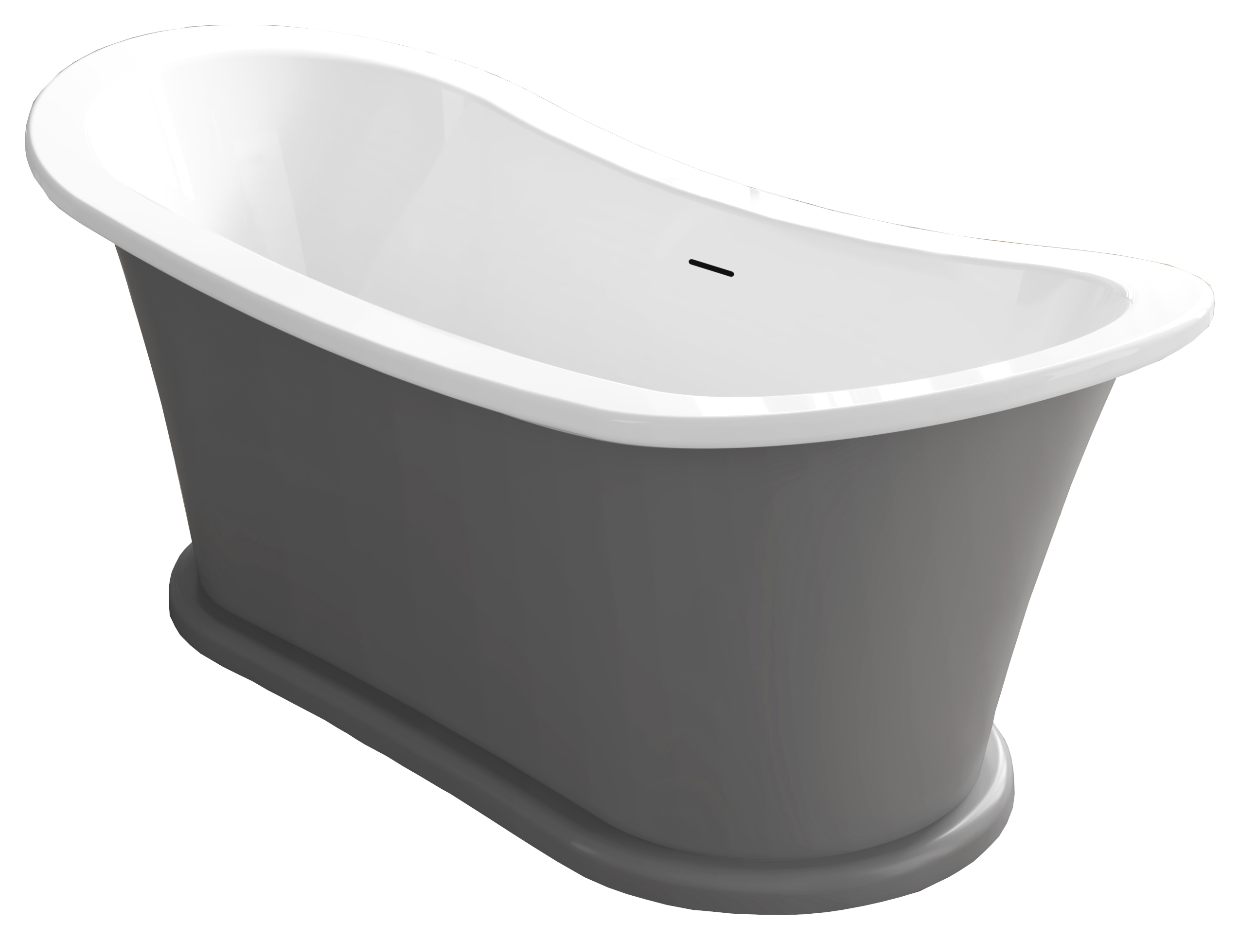 Image of Wickes Boat Freestanding Bath with Grey Outer - 1700 x 745mm
