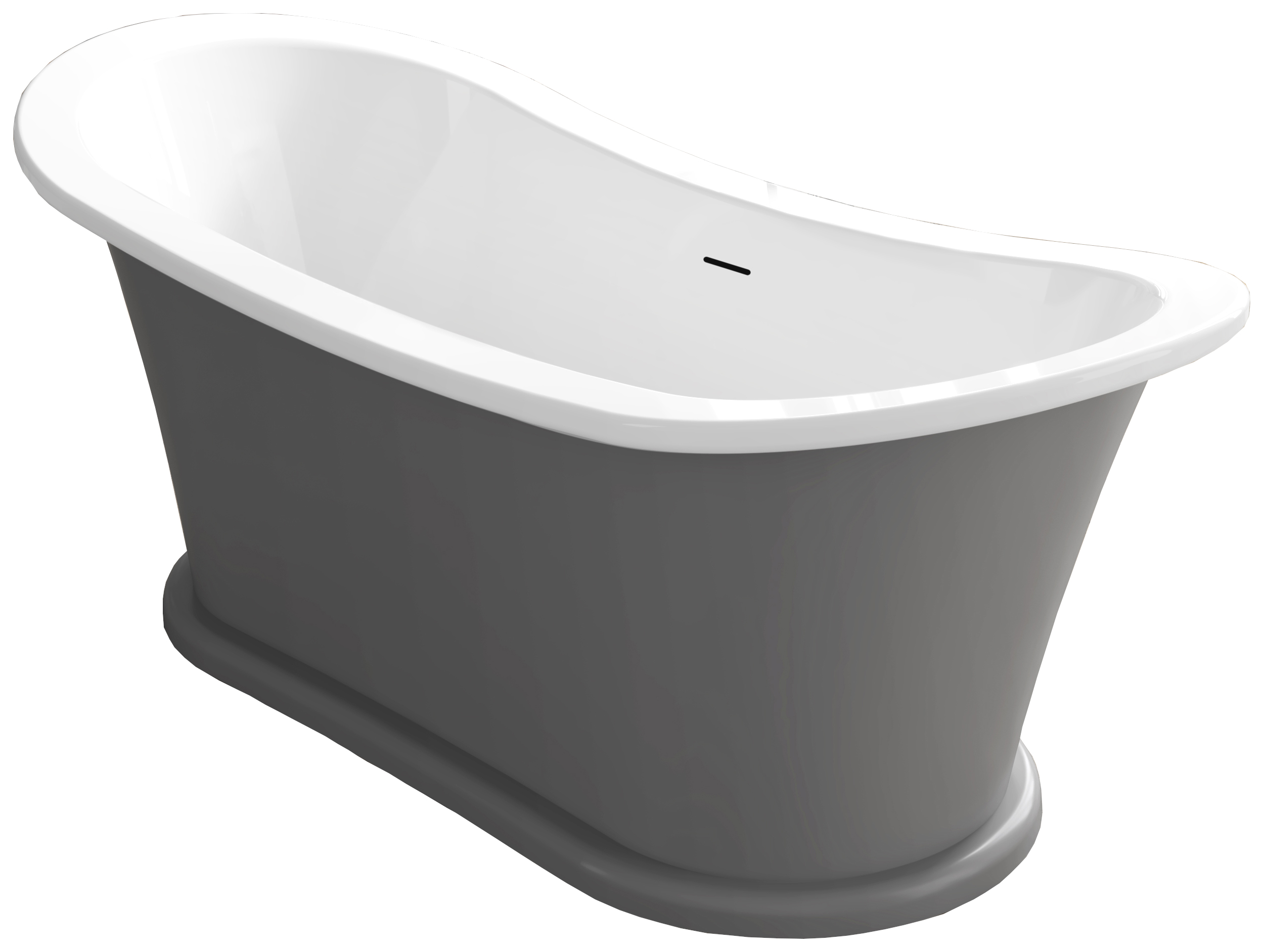 Image of Wickes Boat Freestanding Bath with Grey Outer - 1700 x 745mm