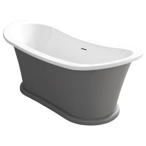 Image of Wickes Boat Freestanding Bath with Grey Outer - 1700 x 745mm
