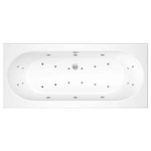 Trojan Minsted Single Ended 14 Jet Whirlpool Bath with Airspa & LED Light 1700 x 700mm