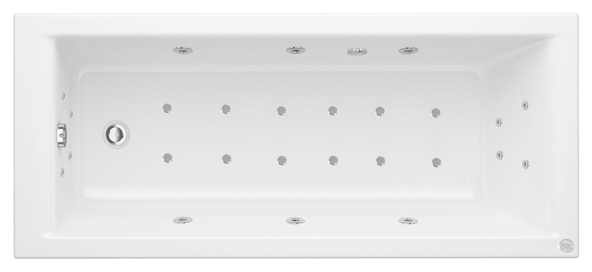 Image of Wickes Camisa Single Ended 14 Jet Whirlpool Bath with Airspa & LED Light - 1700 x 700mm