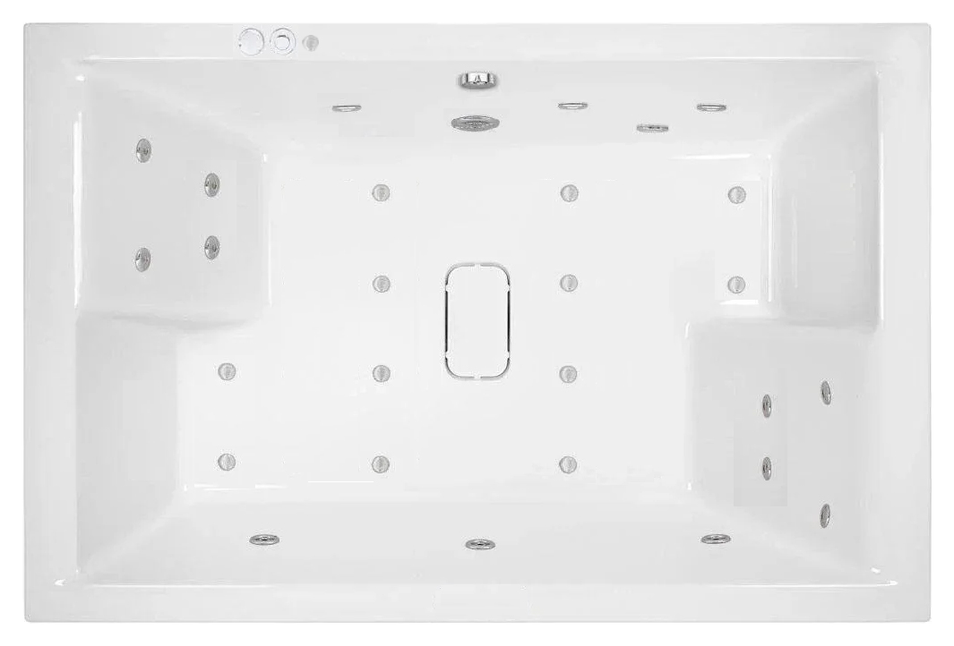 Trojan Charlton 14 Jet Whirlpool Inset Bath with Airspa & LED Light - 1800 x 1200mm