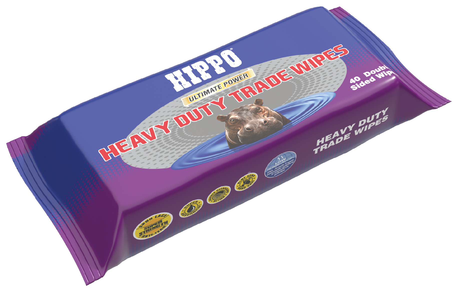 Hippo Heavy Duty Beaded Wipes - Pack of 40