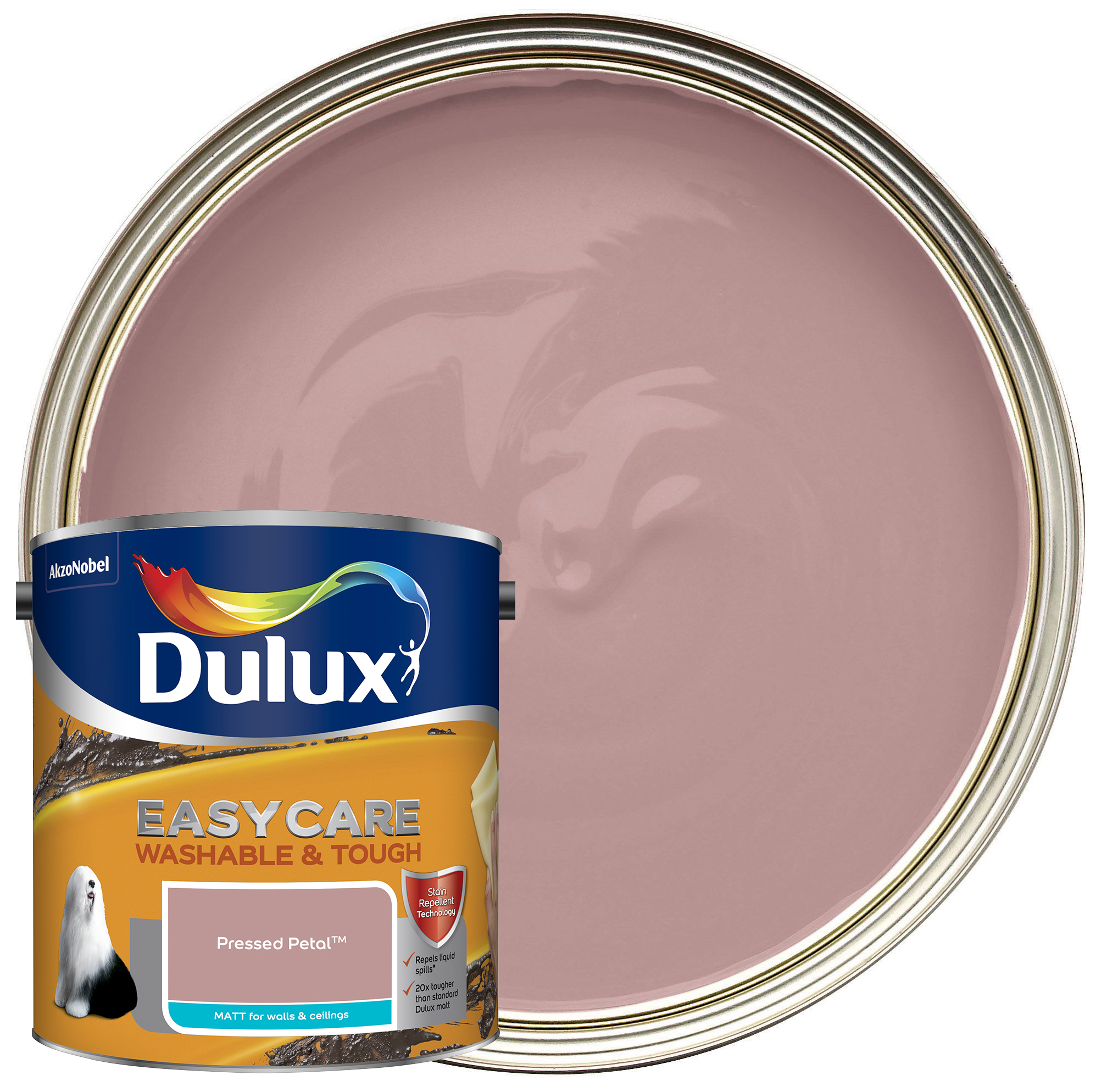 Dulux Easycare Washable & Tough Matt Emulsion Paint - Pressed Petal - 2.5L