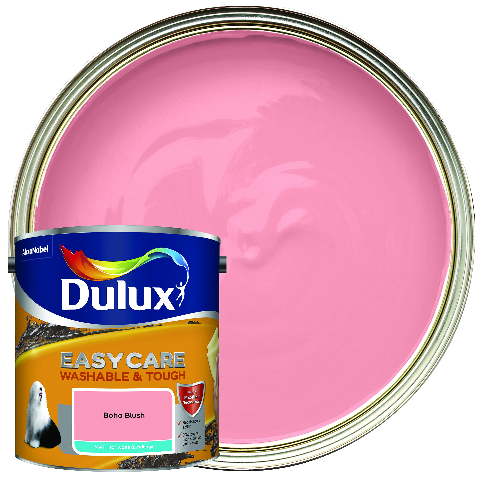 Dulux Easycare Washable & Tough Matt Emulsion Paint - Pure Brilliant White  - 2.5L