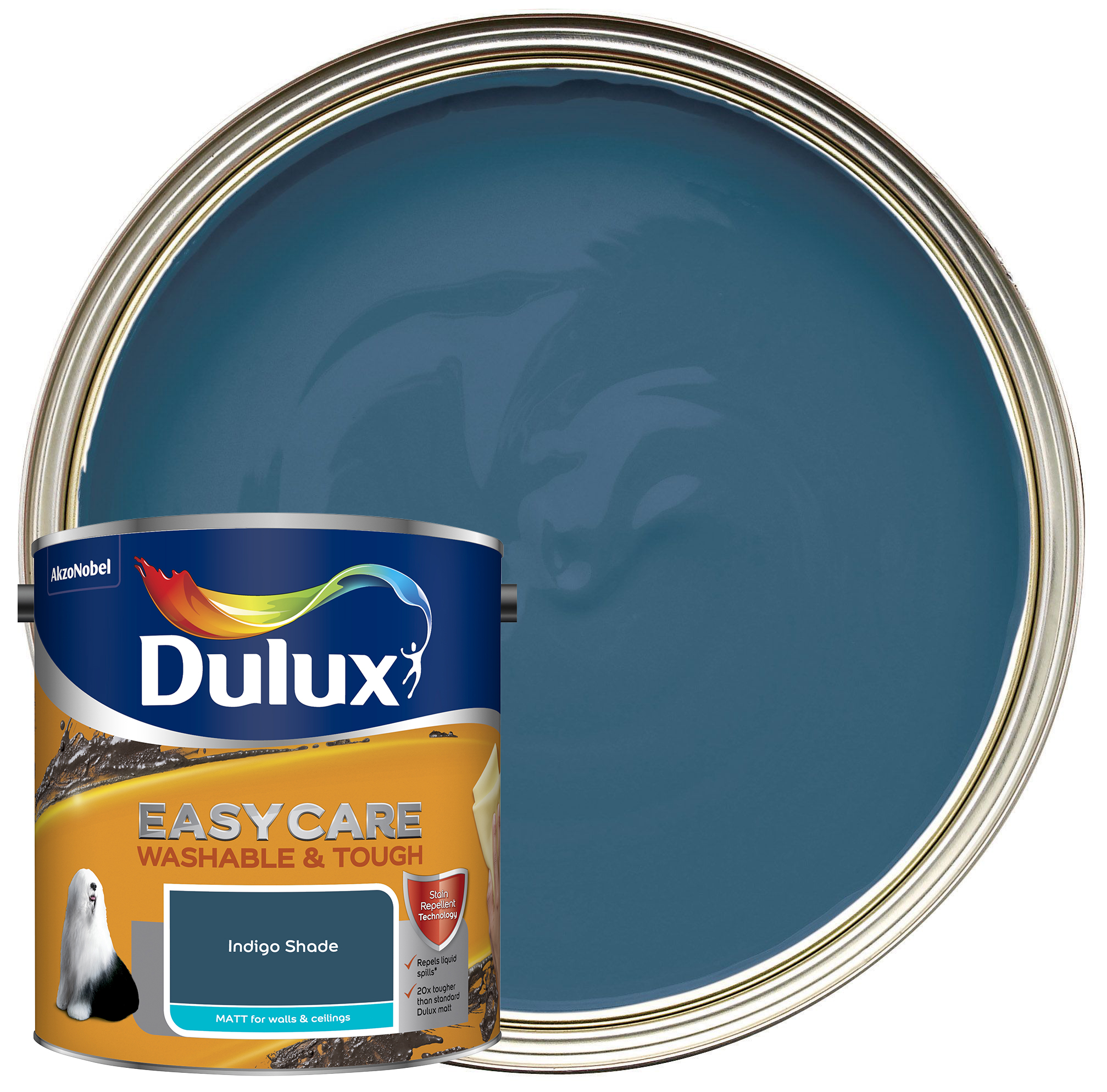 Image of Dulux Easycare Washable & Tough Matt Emulsion - Indigo Shade - 2.5L