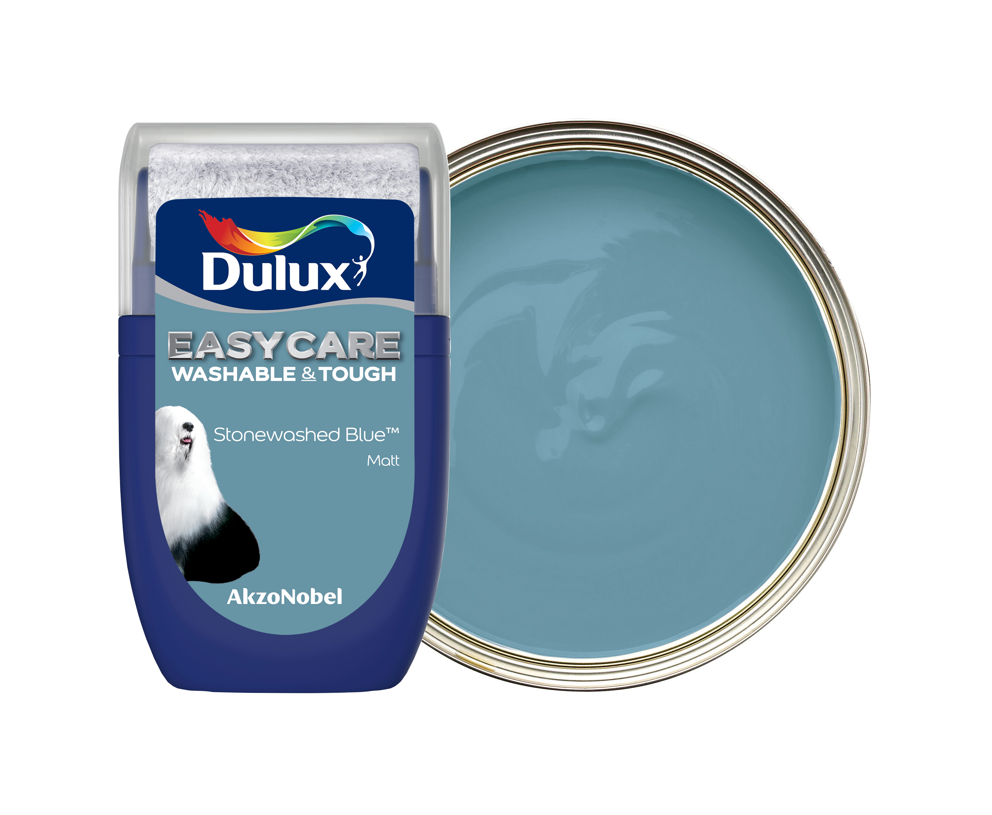 Image of Dulux Easycare Washable & Tough Paint - Stonewashed Blue Tester Pot - 30ml