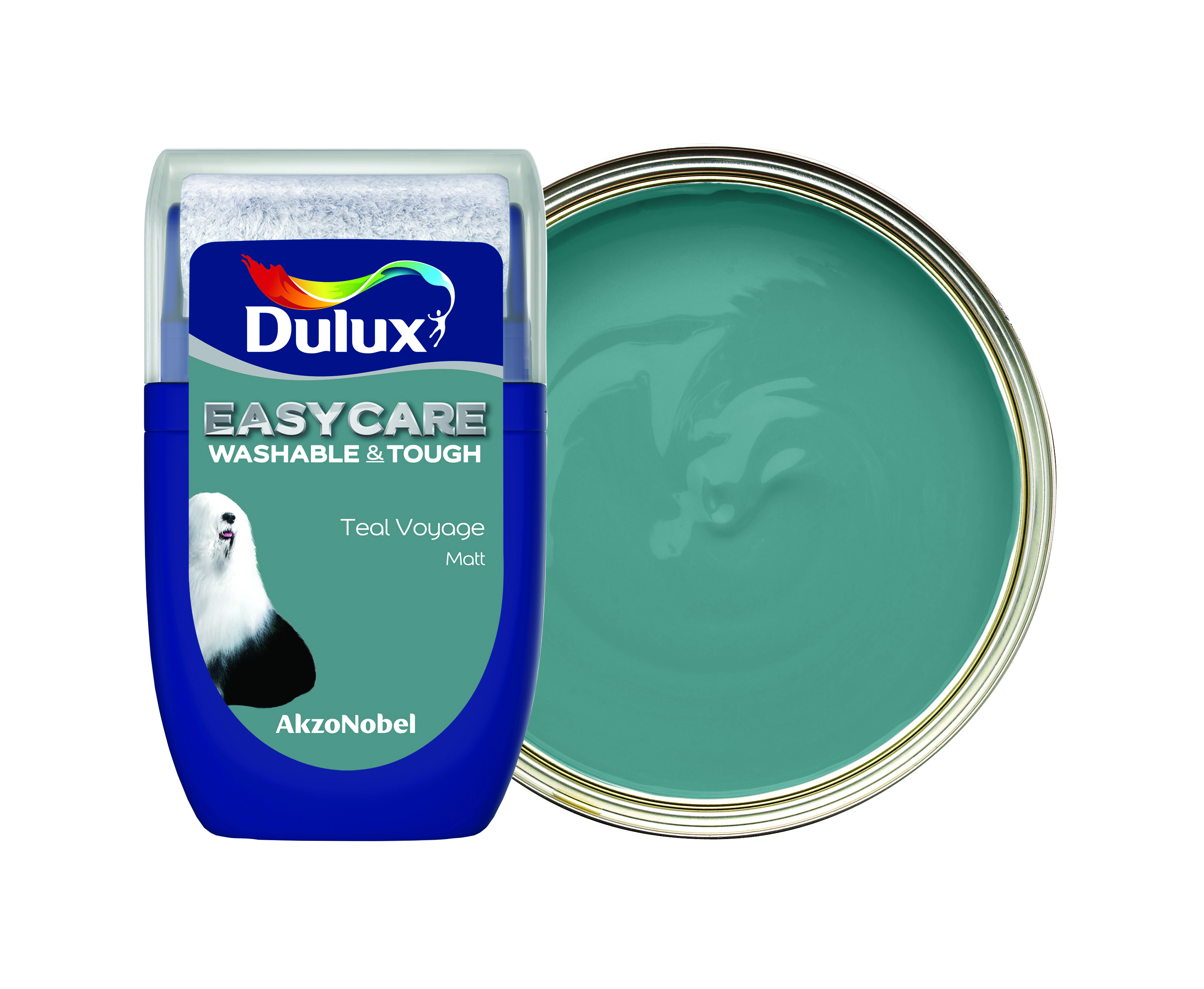 Image of Dulux Easycare Washable & Tough Paint - Teal Voyage Tester Pot - 30ml