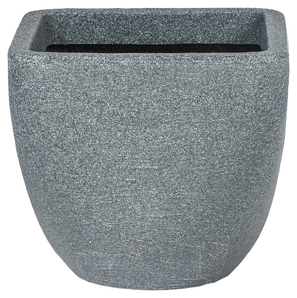 Strata Small Square Top Round Base Planter