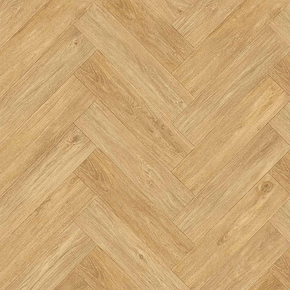 Image of Lisbon Golden Oak Herringbone 8mm Water Resistant Laminate Flooring - 2.07m2