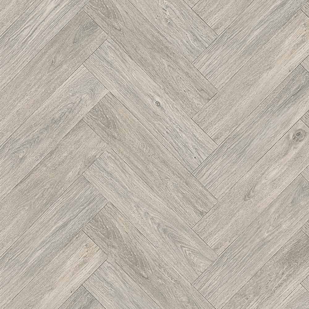 Image of Lusaka Silver Herringbone 8mm Water Resistant Laminate Flooring - 2.07m2