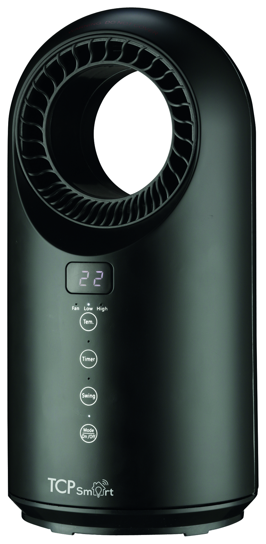 TCP Smart Wifi Portable Bladeless Ceramic 1500W Heater & Cooling Fan - Black