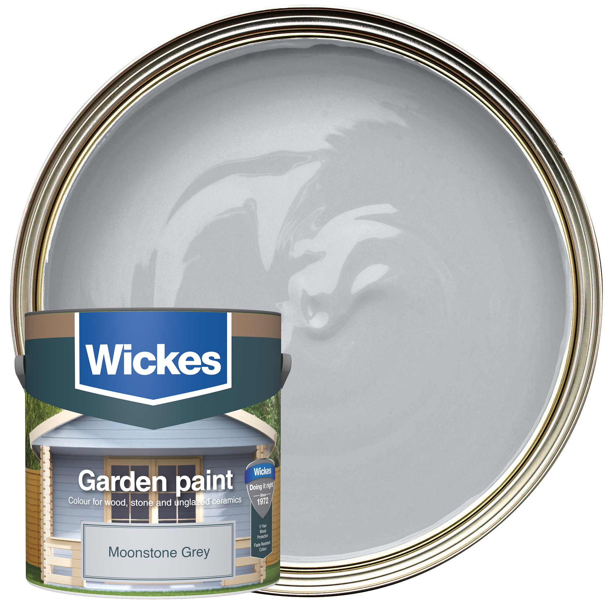Wickes Garden Colour Matt Wood Treatment - Moonstone Grey - 2.5L