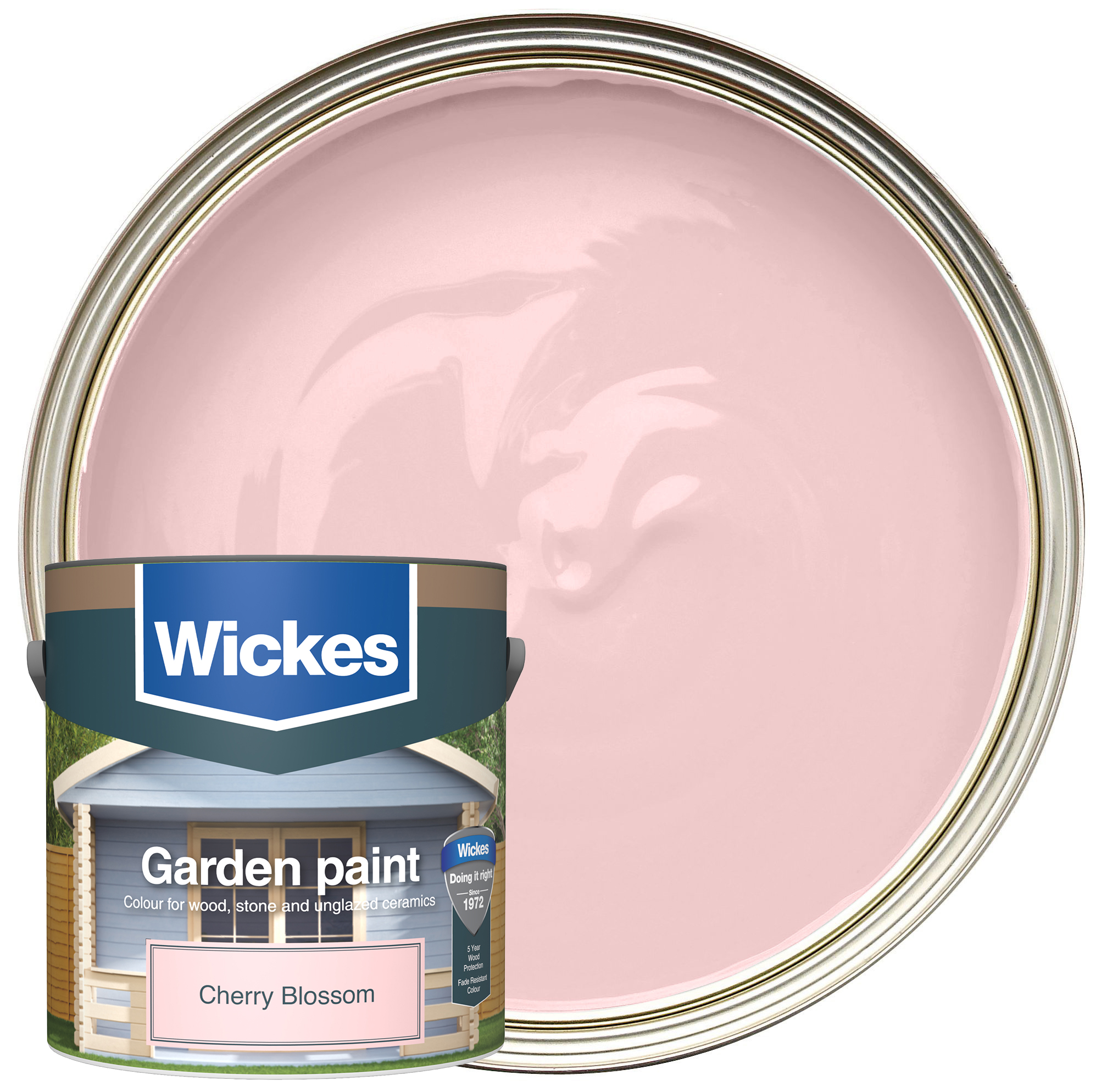 Image of Wickes Garden Colour Matt Wood Treatment - Cherry Blossom - 2.5L