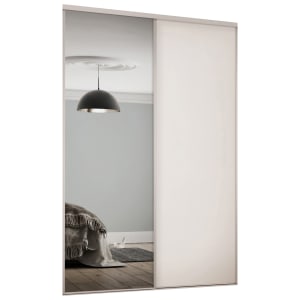 Spacepro Heritage Style 2 Cashmere Panel & Mirror Door Kit with Colour Matched Track