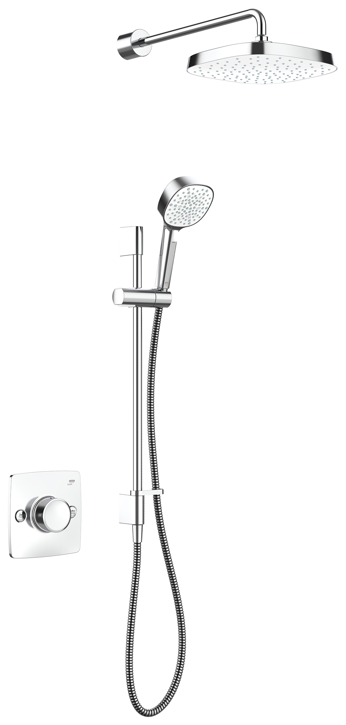 Mira Evoco Dual Outlet Thermostatic Mixer Shower with HydroGlo Technology - Chrome