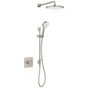 Mira Evoco Dual Outlet Thermostatic Mixer Shower with HydroGlo Technology - Brushed Nickel