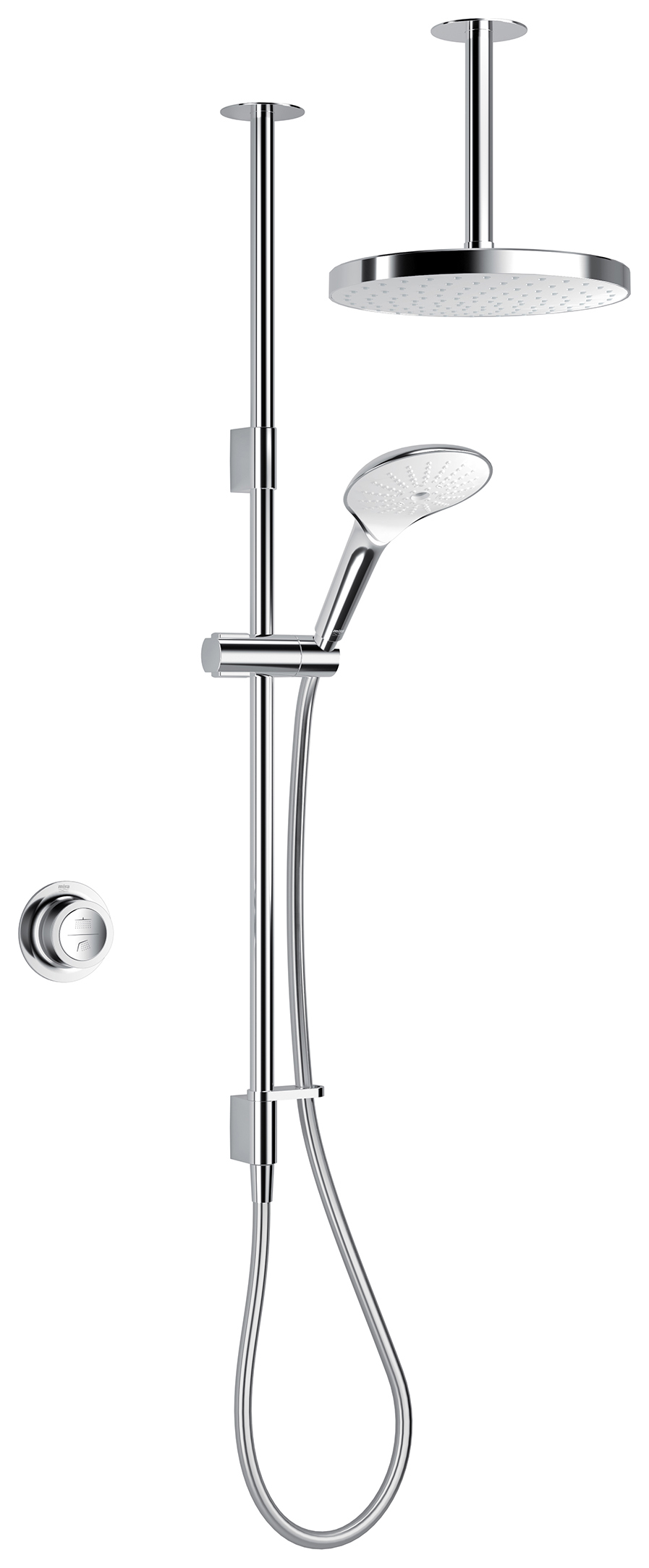 Mira Mode Dual Outlet High Pressure Combi Ceiling Fed Digital Mixer Shower - Chrome