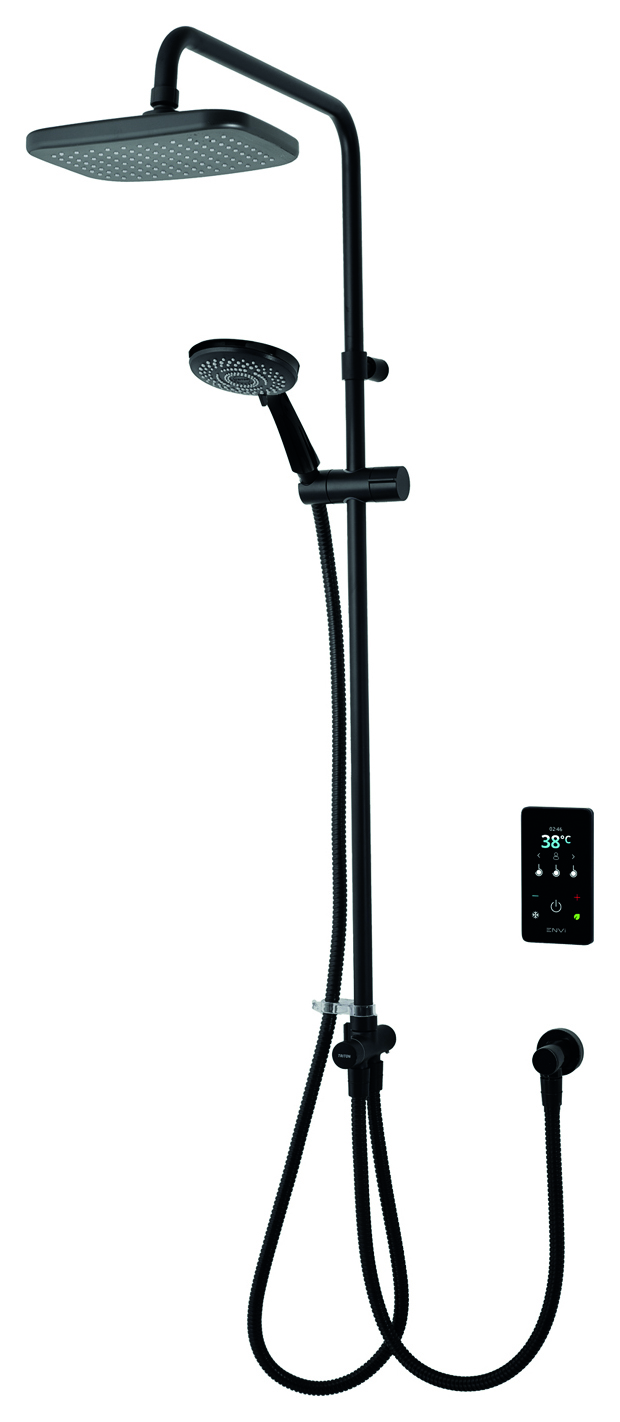 Triton ENVi Matt Black Dual Outlet Thermostatic Electric Shower - 10.5kW