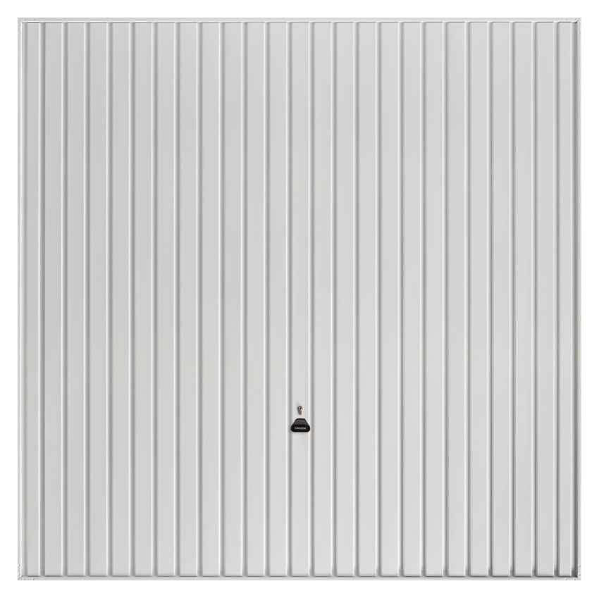 Image of Garador Carlton Vertical White Frameless Retractable Garage Door - 2134 x 2136mm