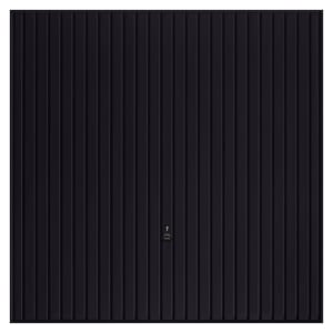 Image of Garador Carlton Vertical Black Frameless Canopy Garage Door - 2134 x 1981mm