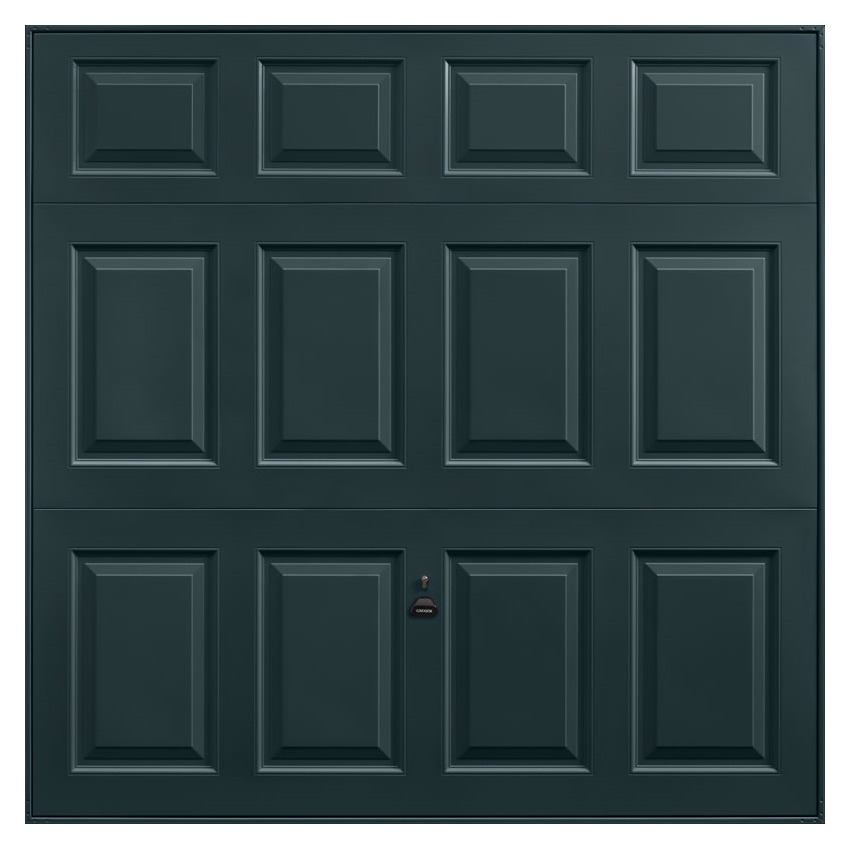 Image of Garador Beaumont Panelled Anthracite Grey Frameless Retractable Garage Door - 2134 x 2136mm