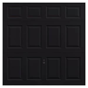 Image of Garador Beaumont Panelled Black Frameless Canopy Garage Door - 2134 x 2136mm