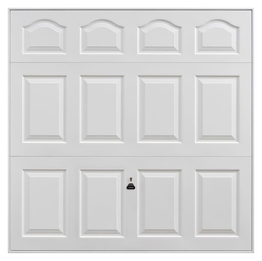 Garador Cathedral Panelled Frameless Retractable Garage Door - White - 2134mm