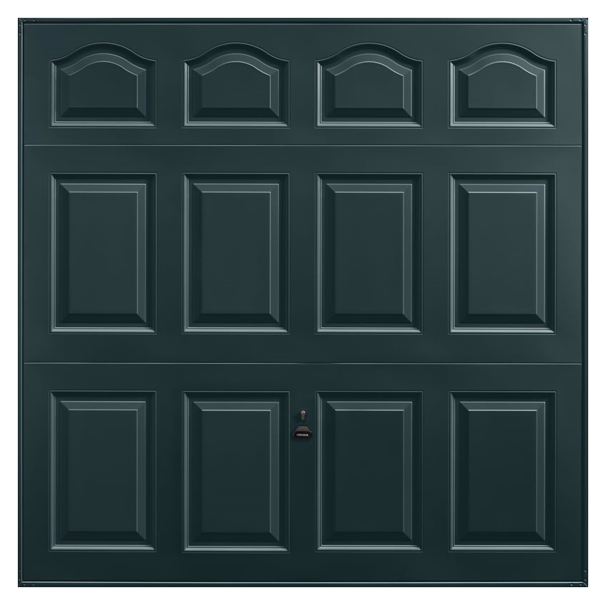 Garador Cathedral Panelled Framed Canopy Garage Door - Anthracite Grey - 2286 x 1981mm