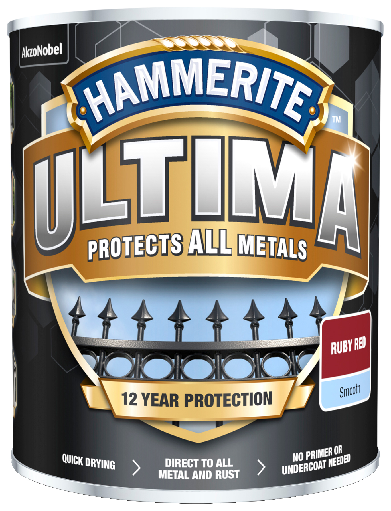 Hammerite Ultima Smooth Paint - Ruby Red - 750ml