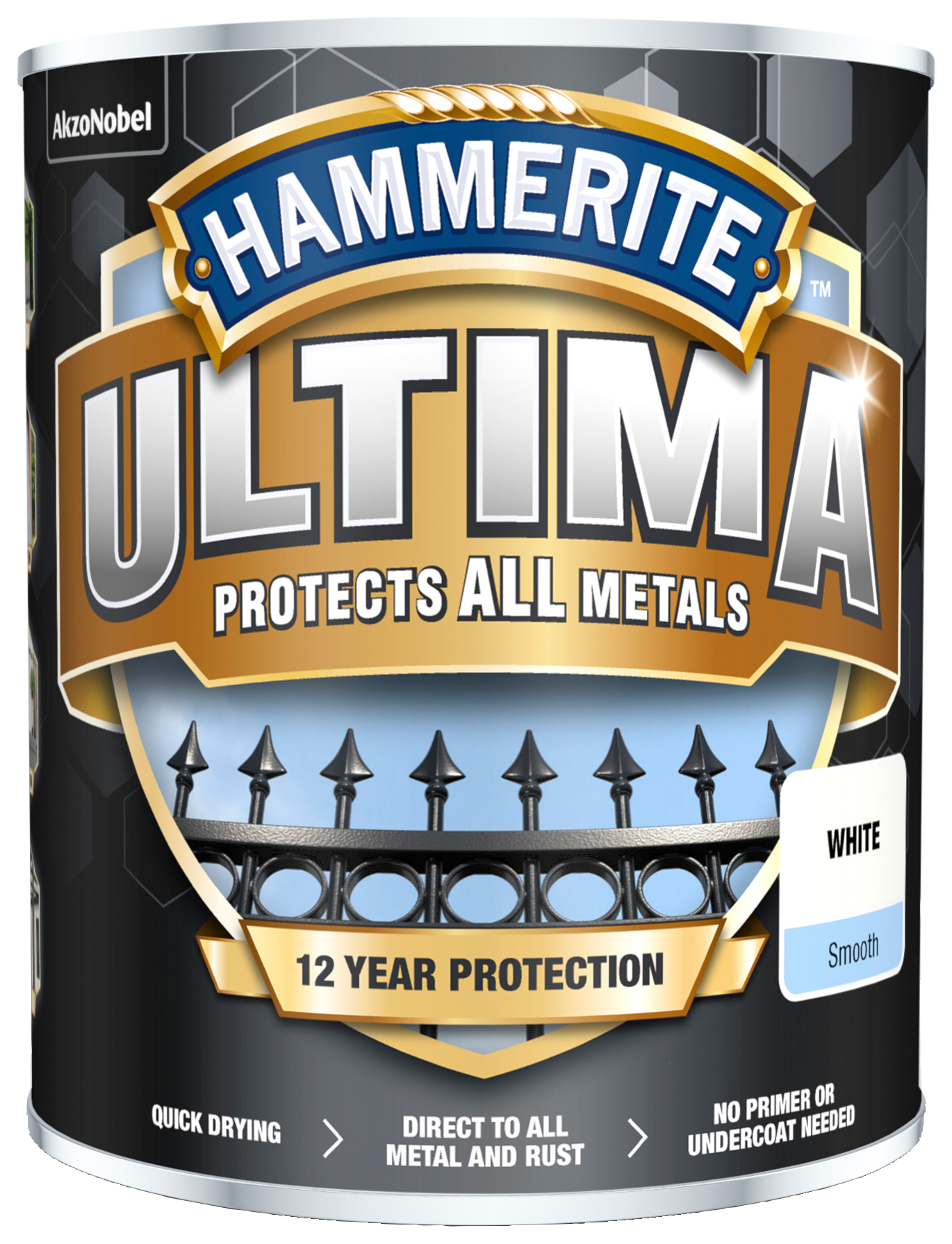 Hammerite Ultima Metal Paint - Smooth White - 750ml