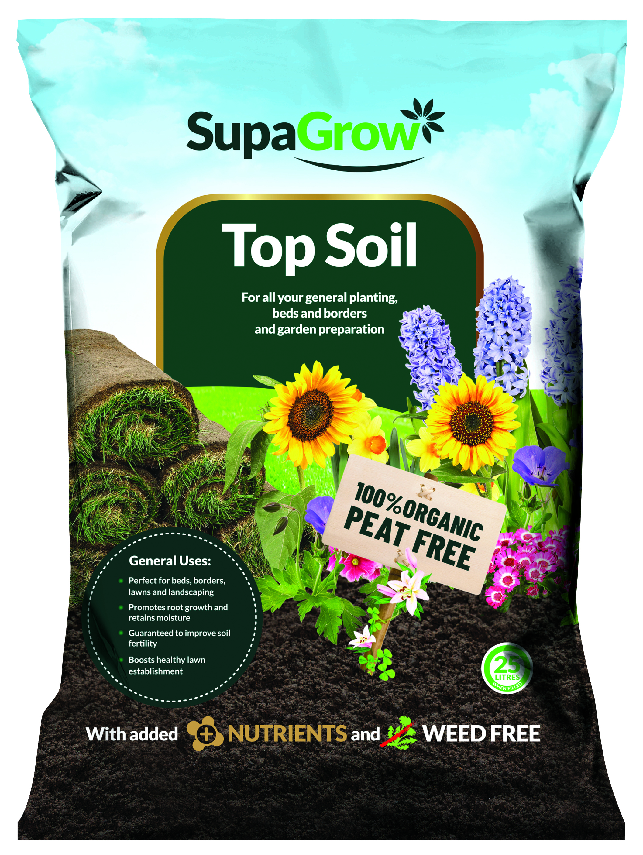 SupaGrow Premium Blended Topsoil - 25L