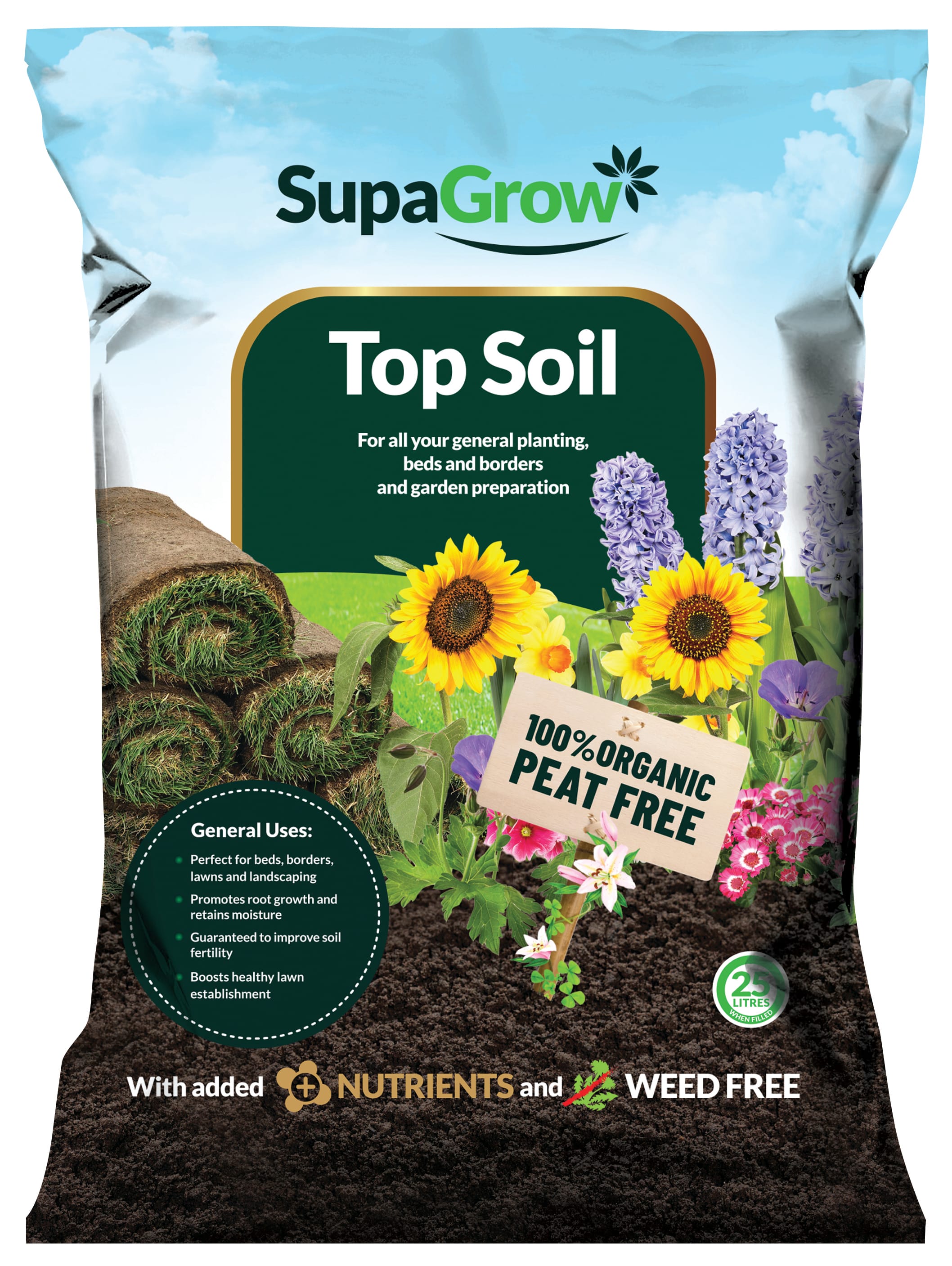 SupaGrow Premium Blended Topsoil 25L