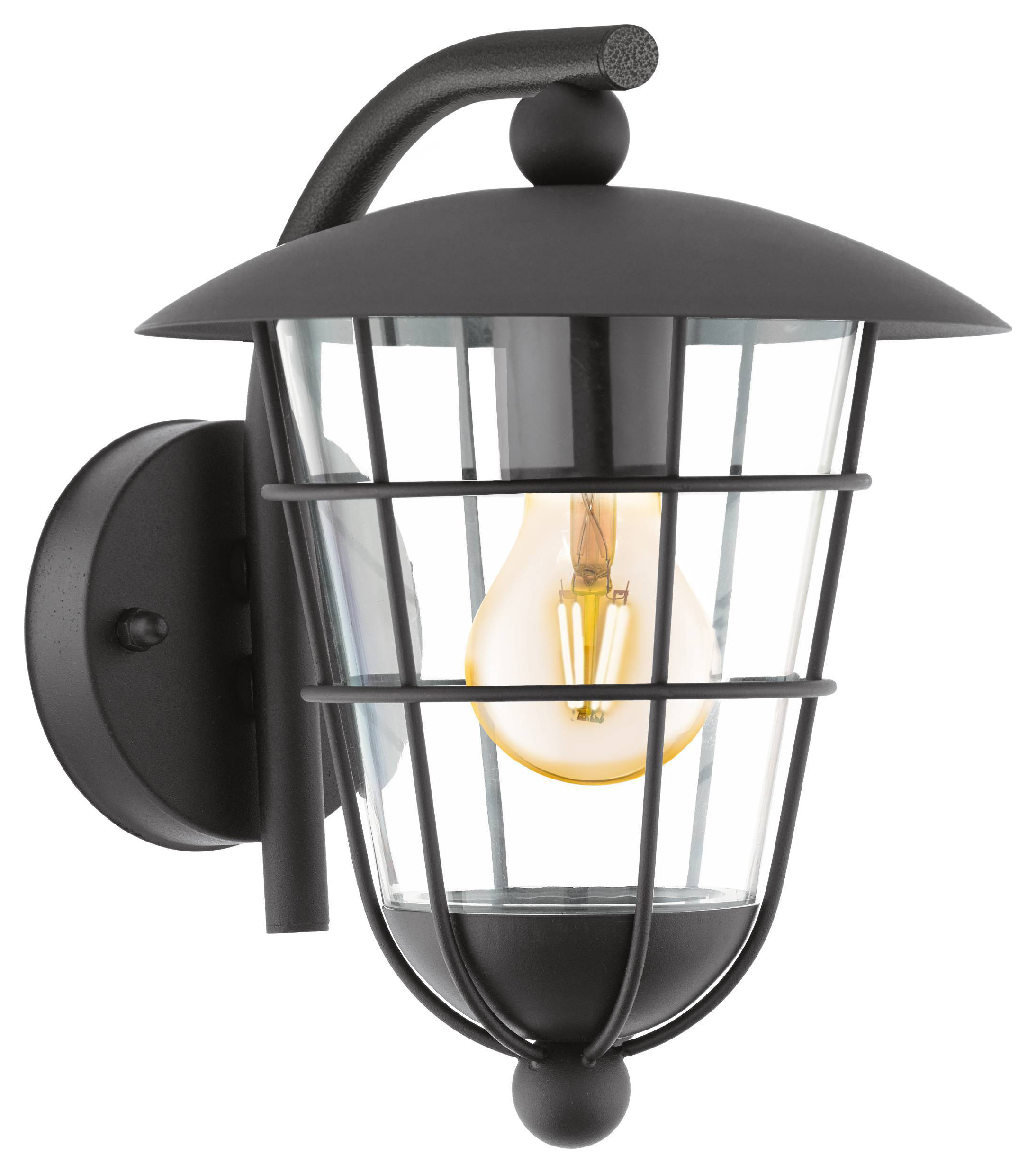 Image of Eglo Pulfero Outdoor Black Downwards Wall Light