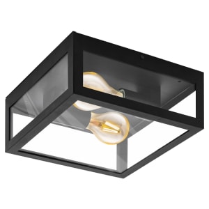 Image of Eglo Alamonte Outdoor Twin Ceiling Light - Black