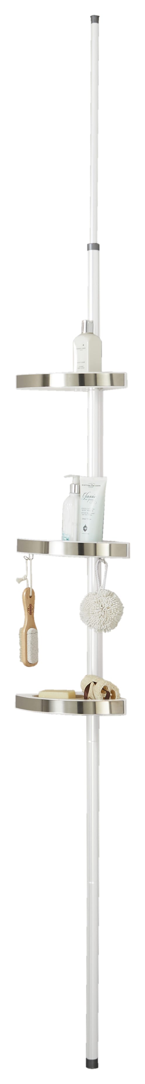 Lloyd Pascal Floor to Ceiling 3 Shelf Corner Shower Storage White