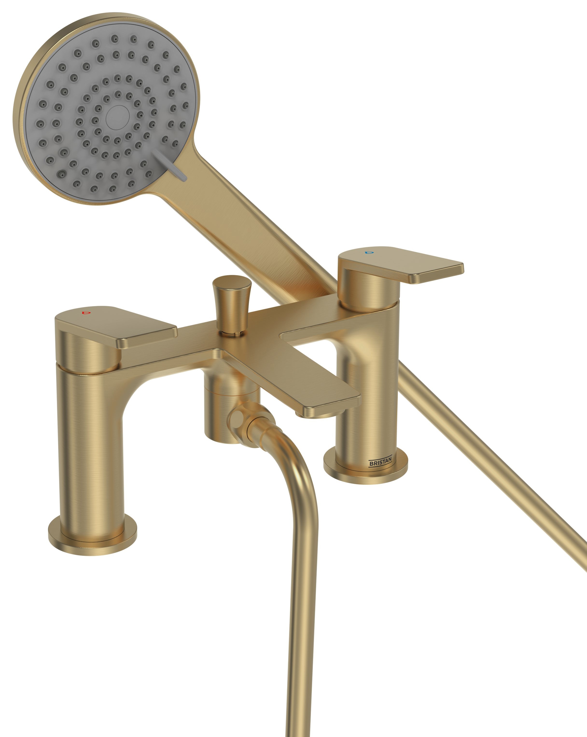 Bristan Frammento Bath Shower Mixer Tap Brushed Brass Wickes.co.uk