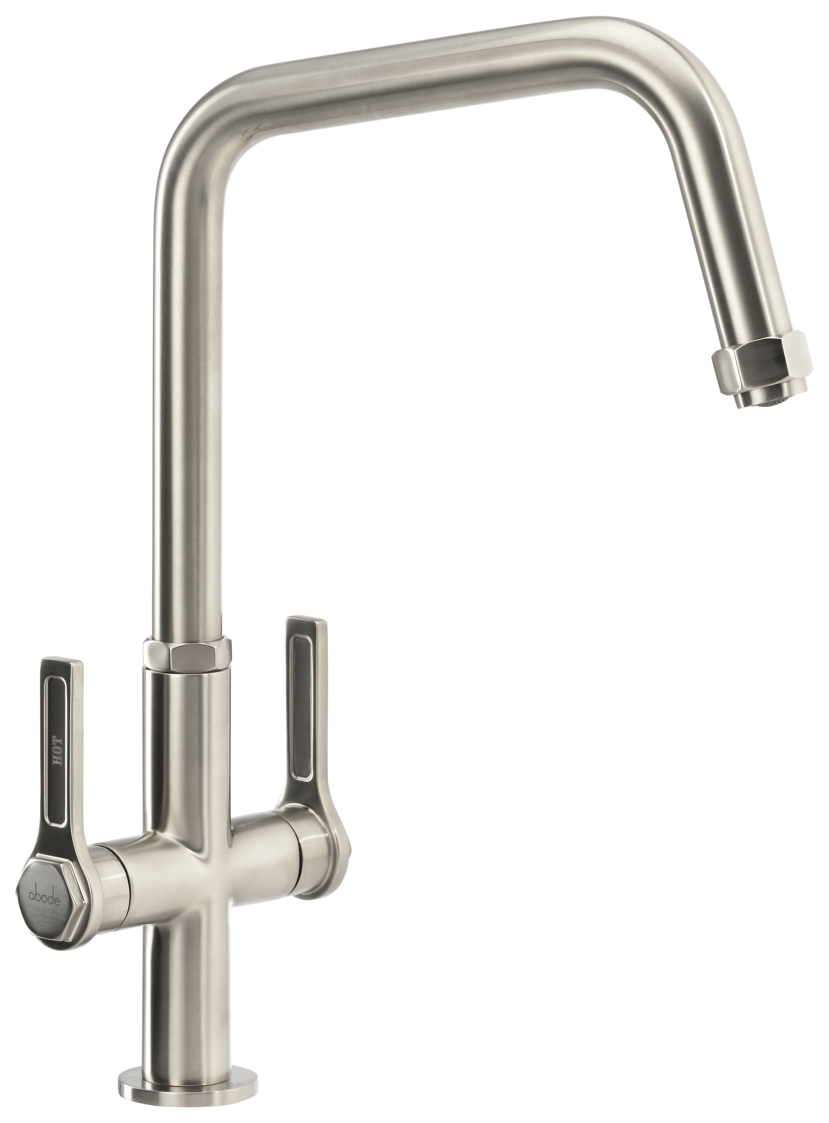 Image of Abode Hex Dual Lever Monobloc Tap - Brushed Nickel