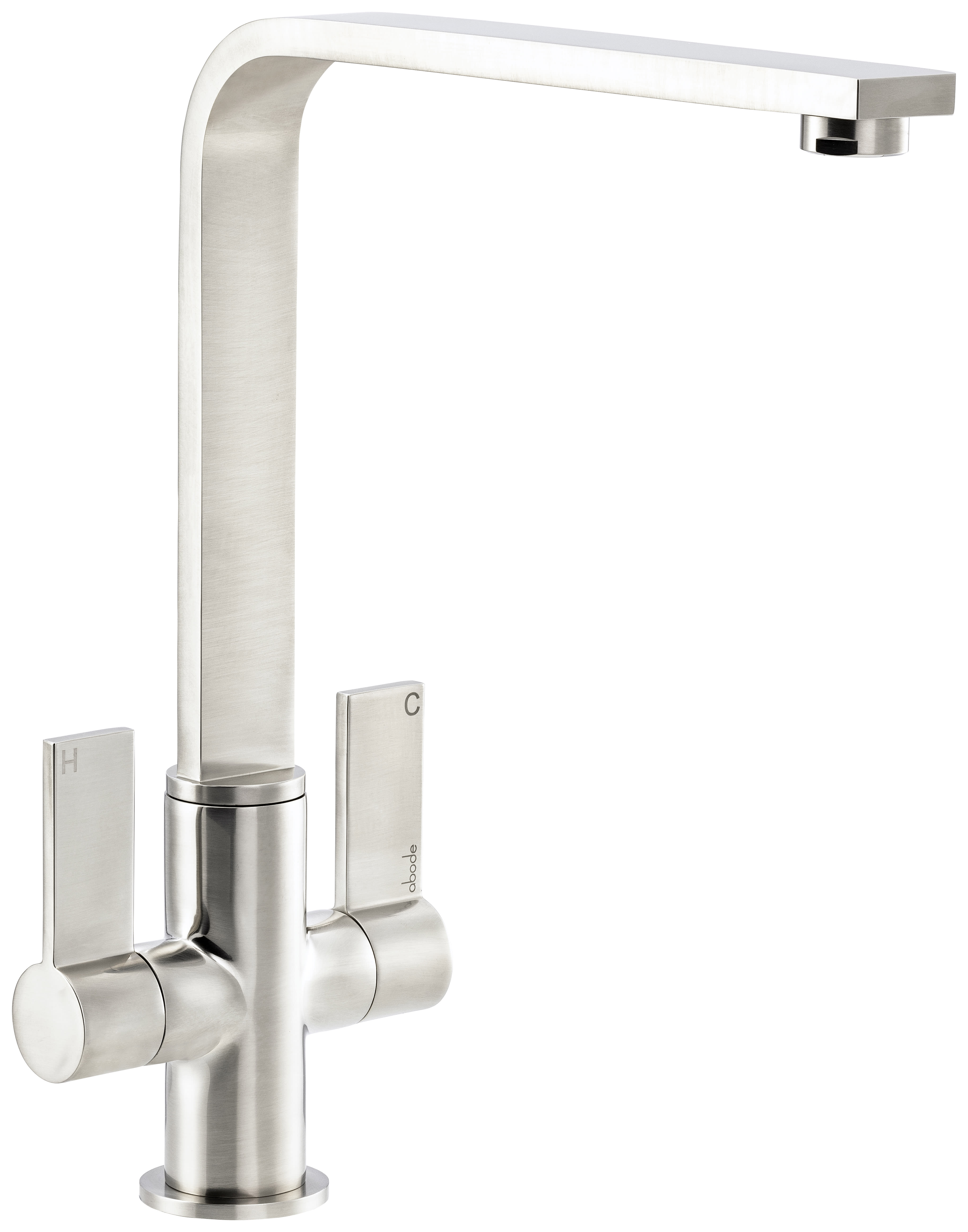 Abode Quantic Dual Lever Monobloc Tap Brushed Nickel Wickes.co.uk