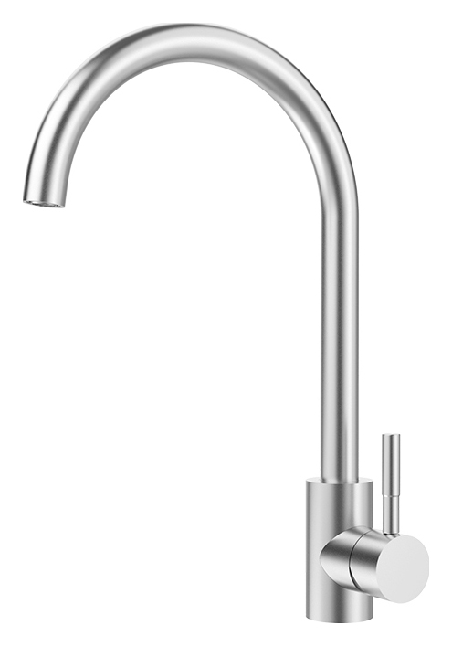 Image of Wickes Perugia Single Lever Stainless Steel Tap - Brushed Stainless Steel