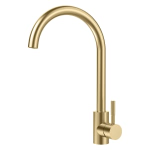 Wickes Perugia Single Lever Stainless Steel Tap - Brushed Brass
