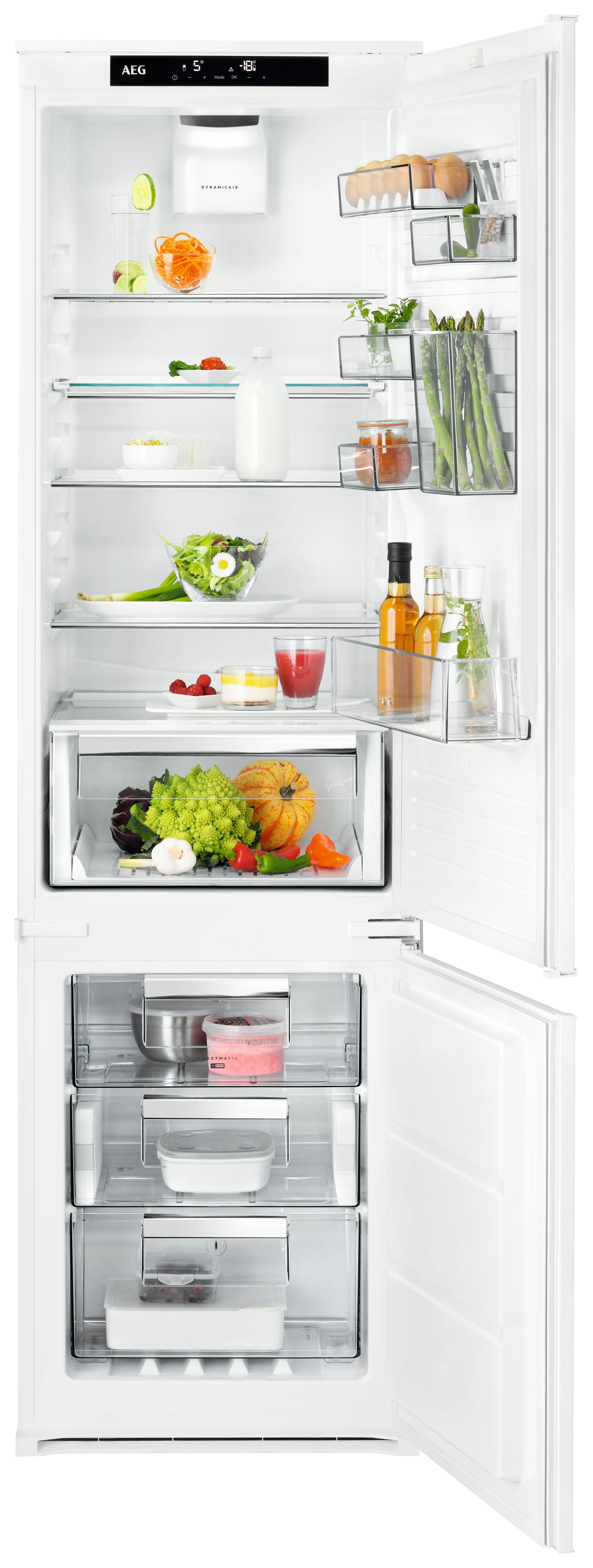 Image of AEG SCE819E5TS 70:30 TwinTech NoFrost Fridge Freezer - White