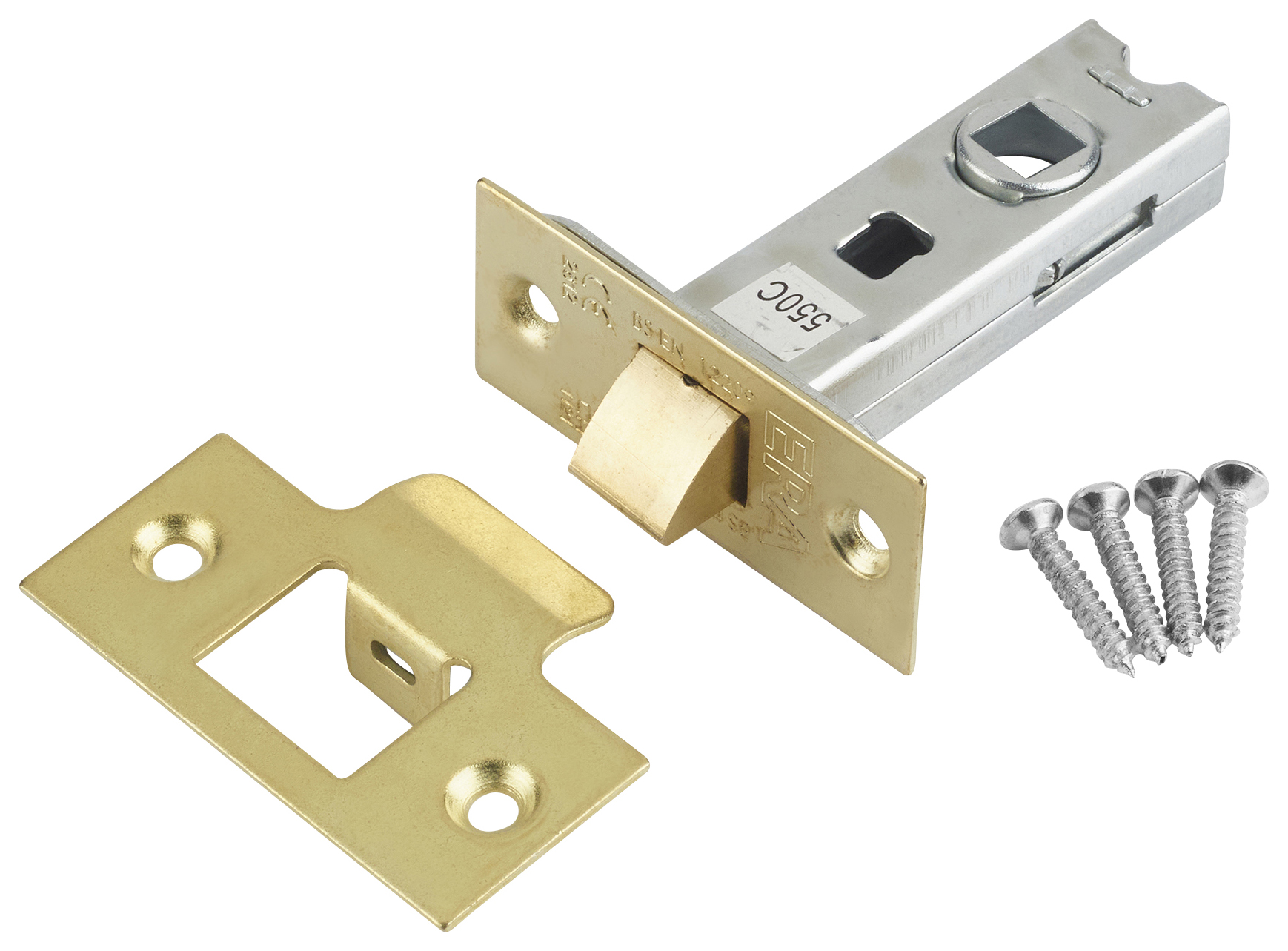 ERA CE Bolt Through Tubular Door Latch - Brass 64mm