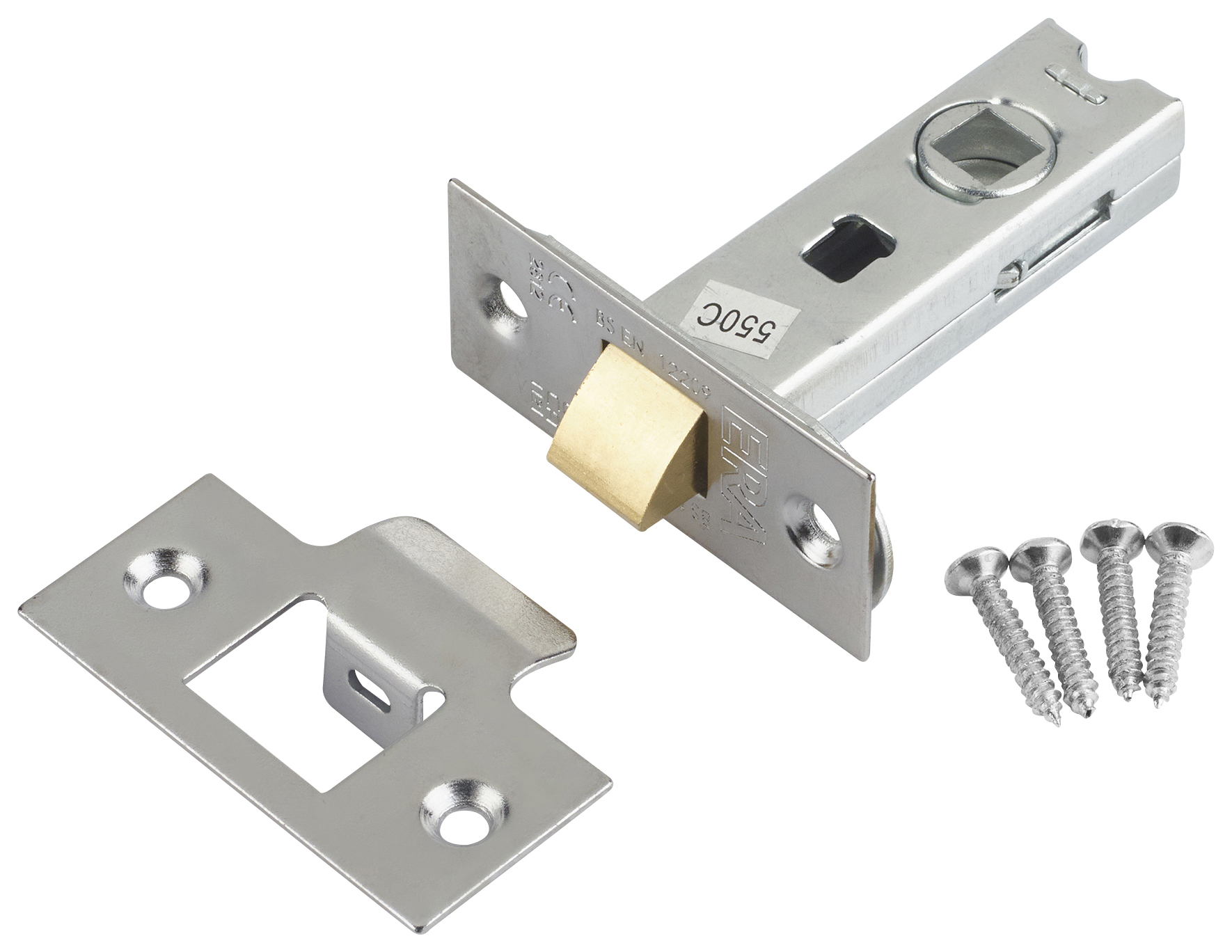 ERA CE Bolt Through Tubular Door Latch - Satin Nickel 64mm