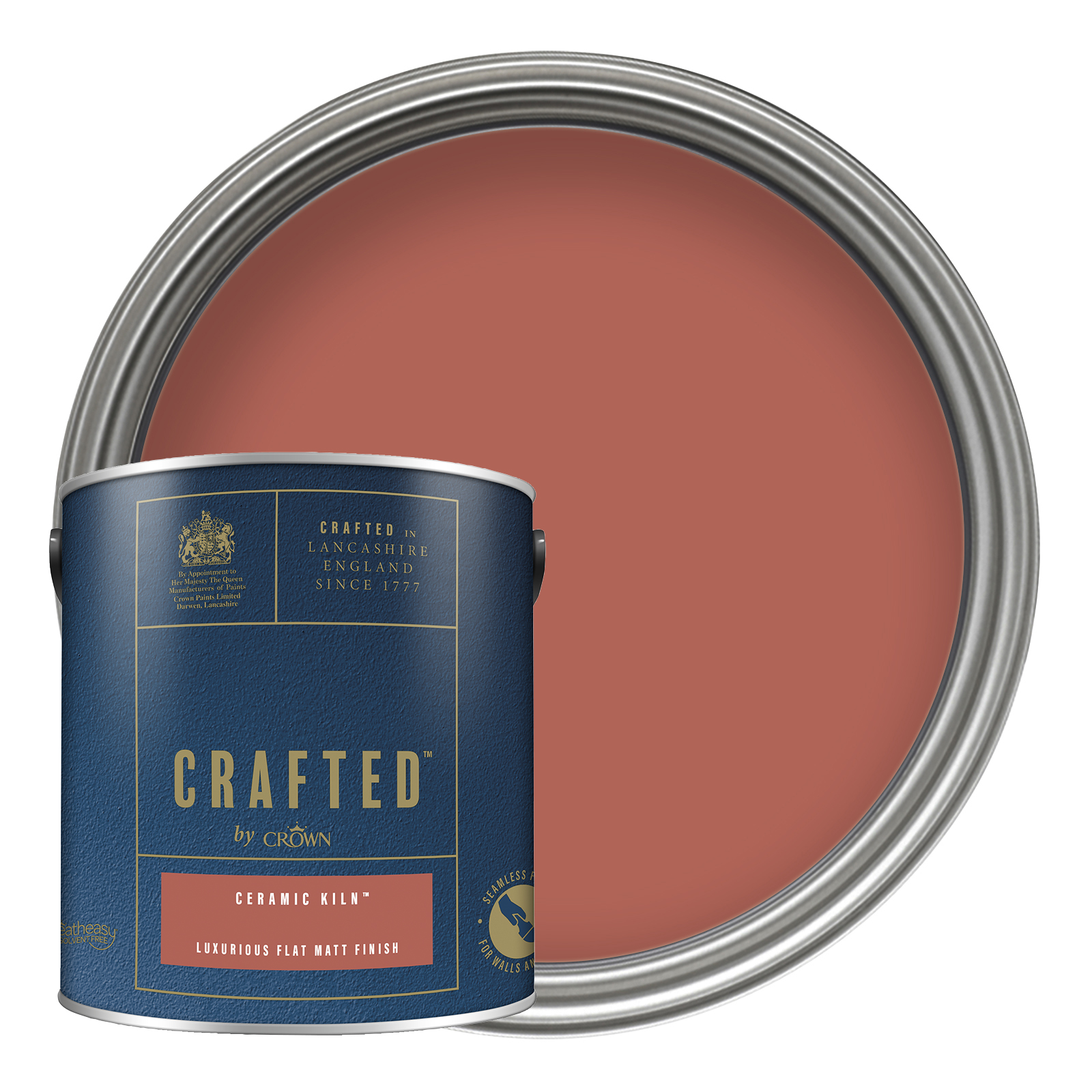 Crafted by Crown Flat Matt Emulsion Interior Paint - Ceramic Kiln - 2.5L