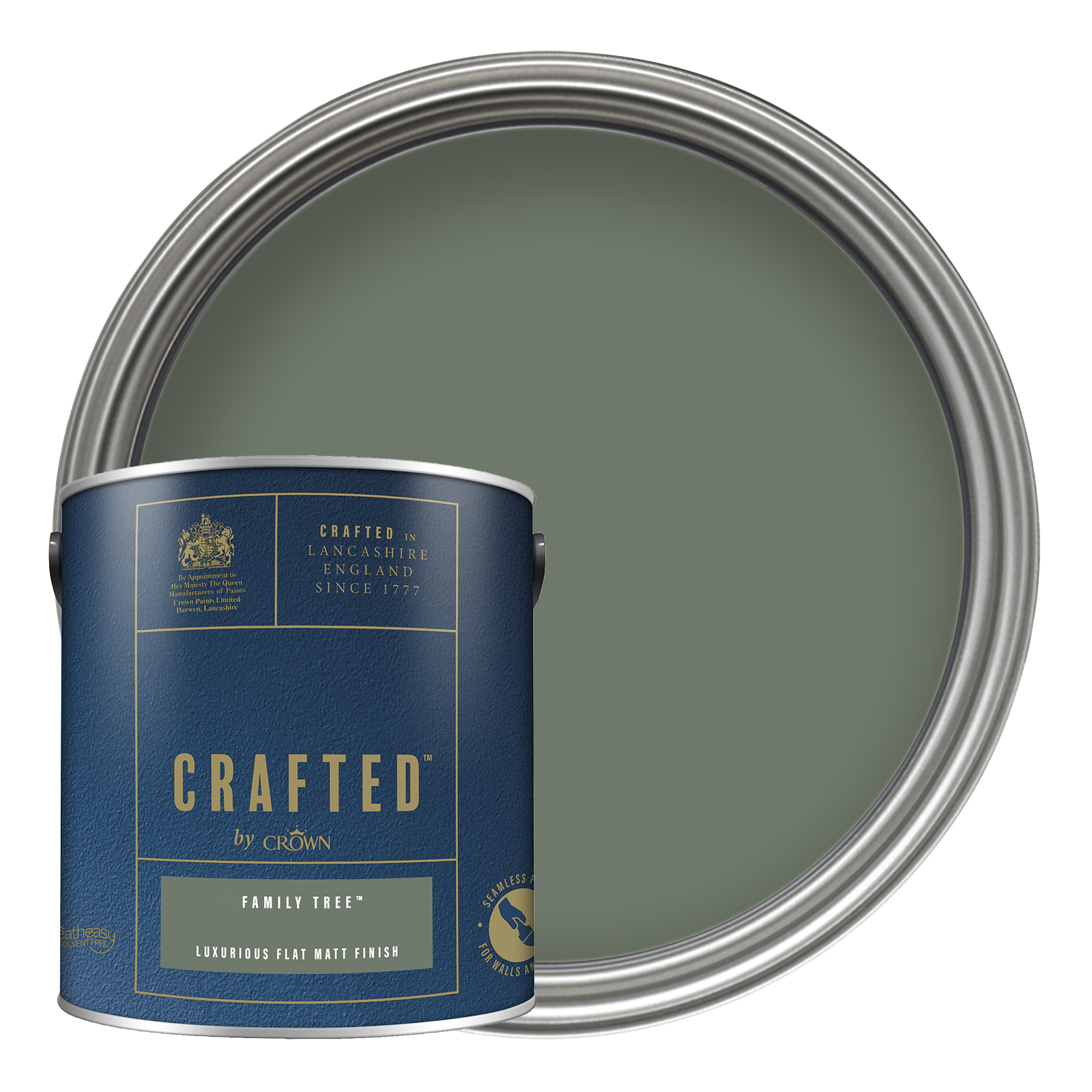 Crafted by Crown Flat Matt Emulsion Interior Paint - Family Tree - 2.5L