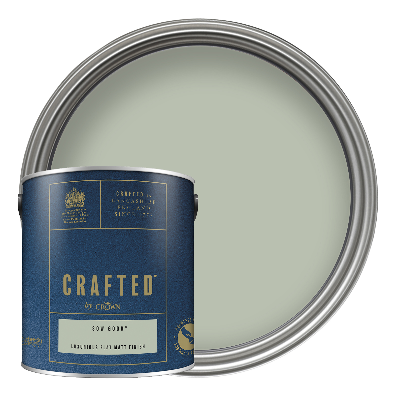 Crafted by Crown Flat Matt Emulsion Interior Paint - Sow Good - 2.5L